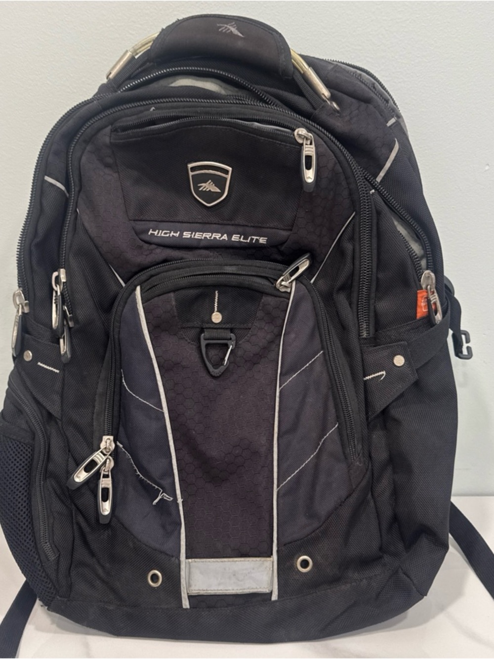 High Sierra Black and Silver Men's Backpack - Elite Series